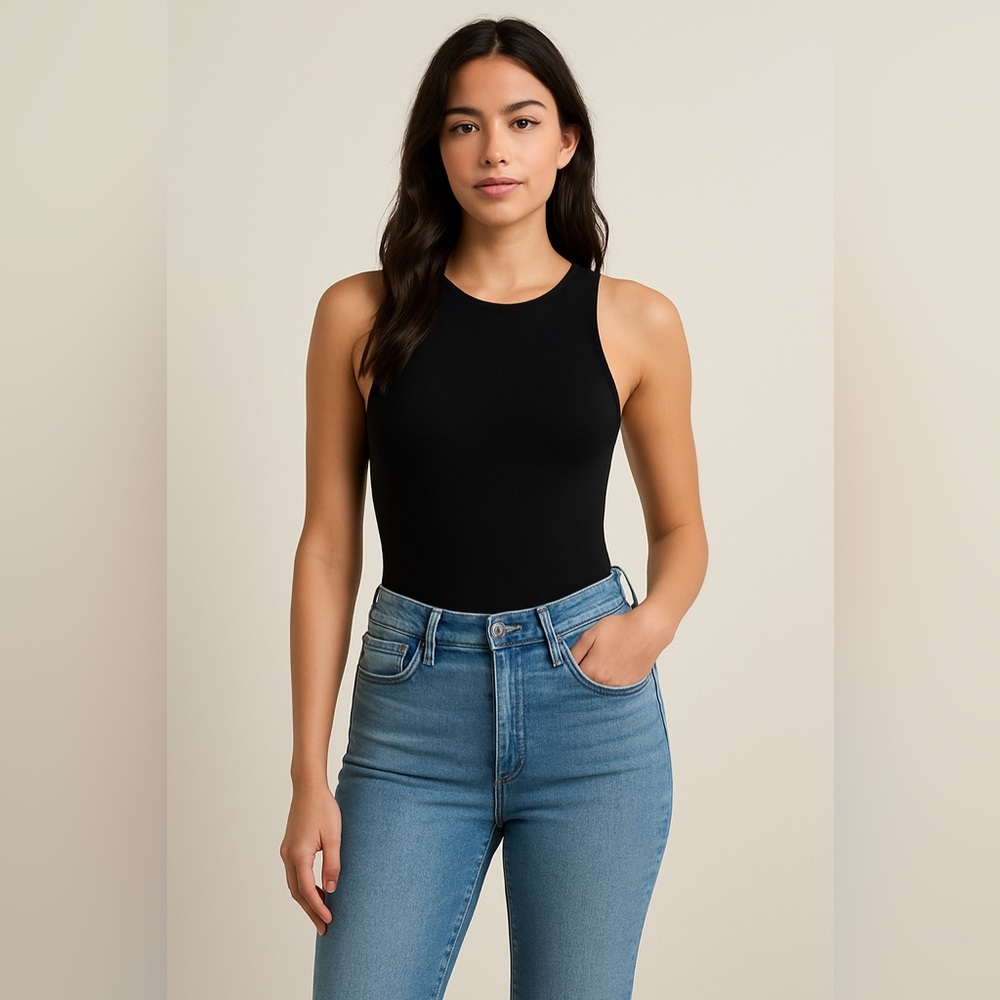 Express Body Contour Black Bodysuit Size S